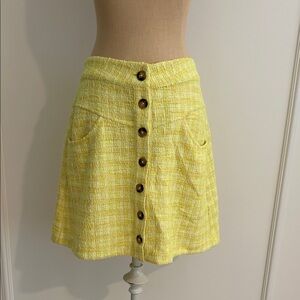 Maeve Yellow “Tweed” A-Line Skirt, 8P, NWOT